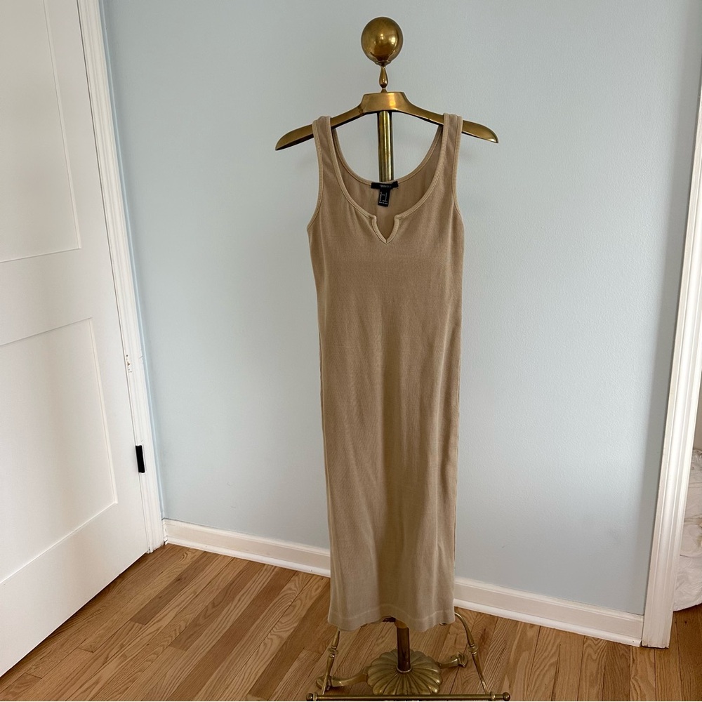 Tan Sleeveless Knit Dress